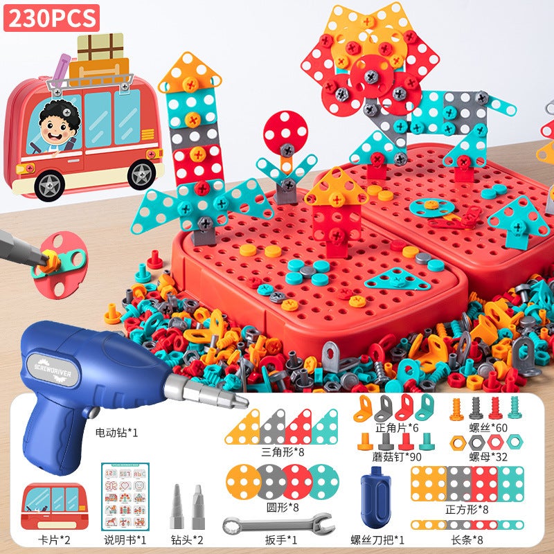 general Shule Tools Kids Toy Electric Drill with Screwdriver Bits - Image 1
