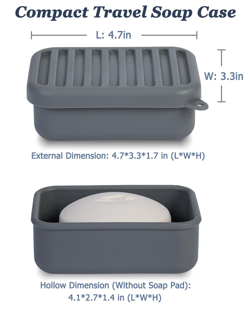 HighHerz Superior Leak-Proof Silicone Travel Soap Case, Portable Soap Container with Draining Layer, Durable Soap Box, Shatter-Proof Soap Holder for Bathroom, Gym, Travel Size Toiletry (Dark Grey) - Image 5