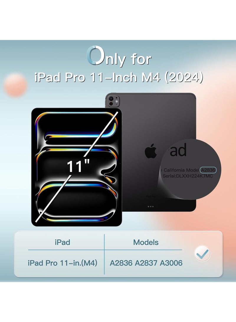 كفر ايباد برو 11 بوصة 2024 M4 مع حامل قلم ذكي ،غطاء ذكي رفيع بمسند اغلاق/تشغيل الشاشة تلقائي ، أسود - Image 2