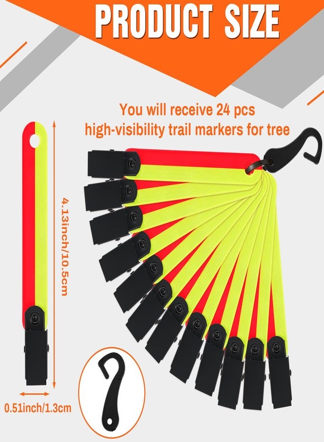 Copkim 24/48/72/96 Pcs Trail Markers for Hunting Reflective Trail Markers High Visibility Tree Reflectors with Clips Glow in the Dark Reflective Tags for Tree Stand Hunting Hiking Camping(24 Pcs) - Image 2