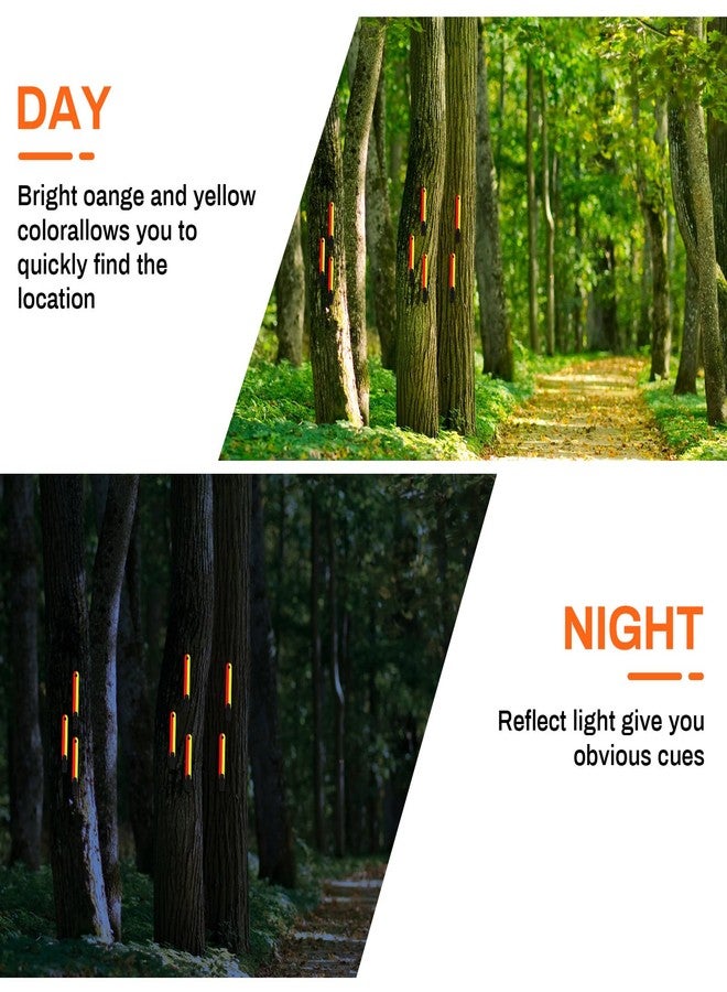 Copkim 24/48/72/96 Pcs Trail Markers for Hunting Reflective Trail Markers High Visibility Tree Reflectors with Clips Glow in the Dark Reflective Tags for Tree Stand Hunting Hiking Camping(24 Pcs) - Image 4