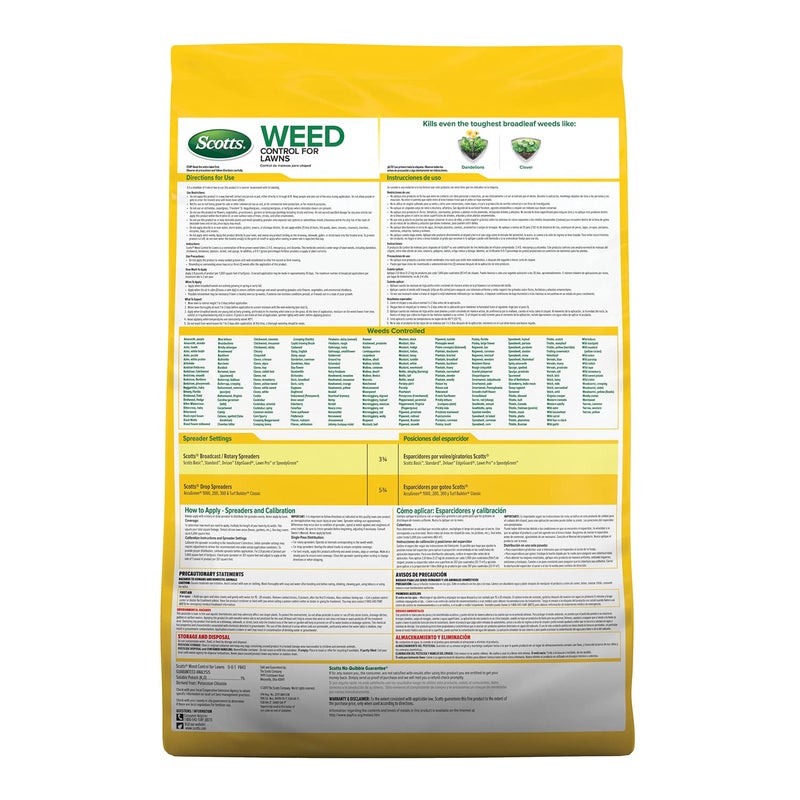 Scotts Weed Control for Lawns, Weed Killer, Kills Over 200 Weed Types Including Dandelion and Clover, 5,000 sq. ft., 14 lbs. - Image 2