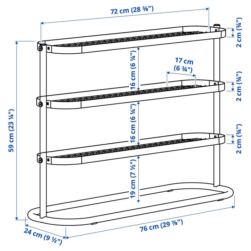 Baitique Metal Shoe Rack, Black, 76x24x59 cm - Image 4