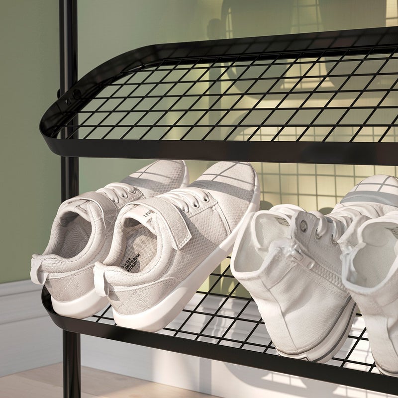 Baitique Metal Shoe Rack, Black, 76x24x59 cm - Image 3