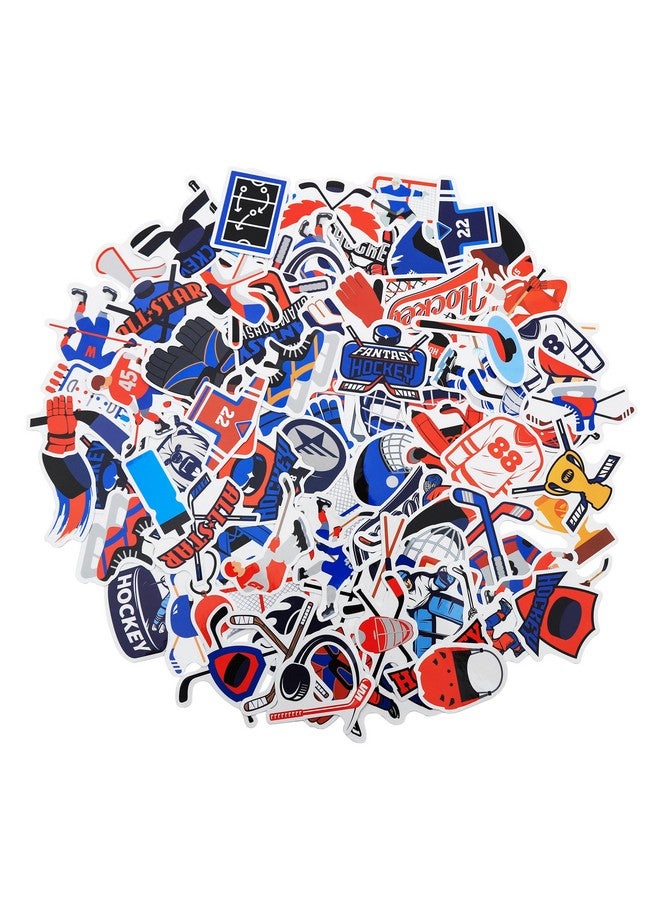 كليڤر بلاي مجموعة من 100 ملصق هوكي الجليد، هدايا حفلات الهوكي، ملصقات مقاومة للماء لزجاجة المياه والكمبيوتر المحمول والهاتف - Image 1