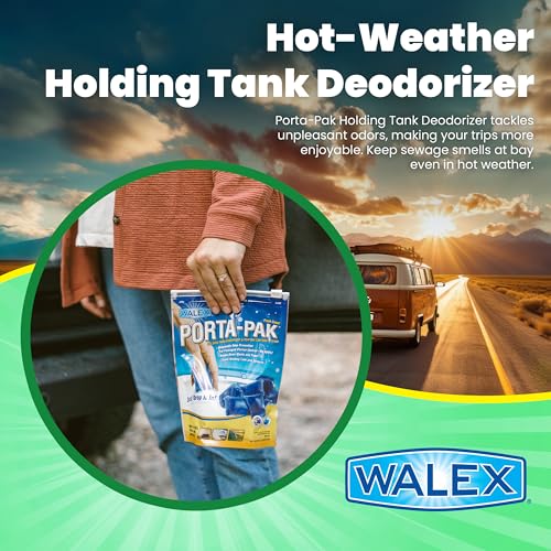Walex Porta-Pak Black Holding Tank Deodorizer & Portion Control System Drop-Ins - Rapid Breakdown of Waste & Paper, Odor Prevention, Cleans Tank & Sensors - Fresh Scent, 10-Pack - Image 2