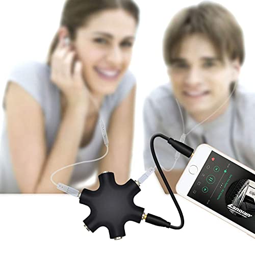 Onelinkmore Headphone Splitter - 5-Jack 3.5mm Audio Stereo Adapter for Headsets, Earbuds, Earphones - 1 Male to 4 Female With Stereo Cable - Image 5