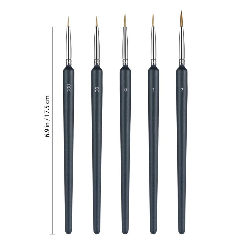 Anezus 6 Pcs Painting Brushes Set for Fine Detailing，Professional Fine Tip Paint Brush Set，Thin Paint Brush and Miniature Brush Set for Detailing Painting,Detailing Acrylic Oil Watercolor Gouache (6) - Image 4