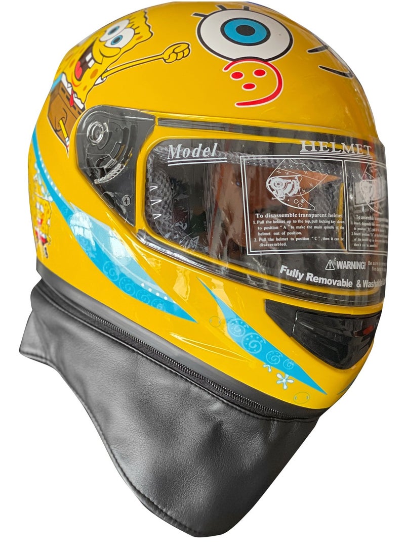 Generic - Children Full Face Helmet with Unique Cartoon Yellow , Free Size 835613 - Image 1