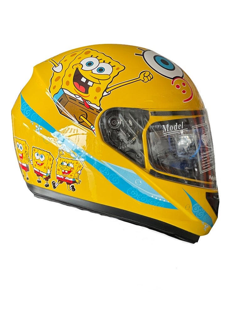 Generic - Children Full Face Helmet with Unique Cartoon Yellow , Free Size 835613 - Image 1