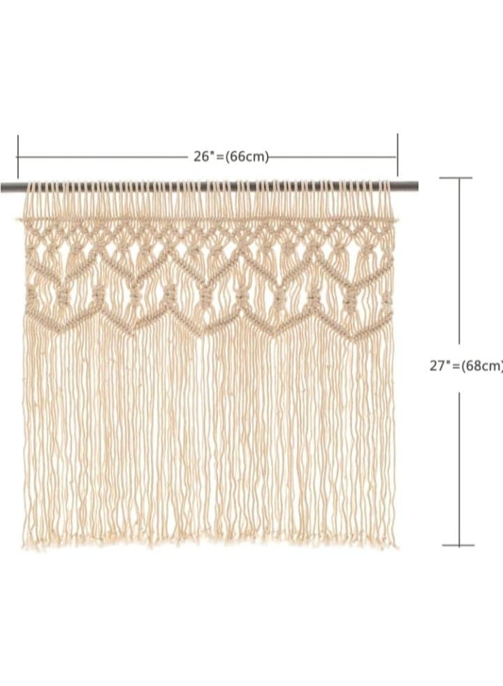 "Macrame Curtain to Decorate Your Kitchen with Artistic Touch and Natural Beauty - Size 66x68cm" - Image 2