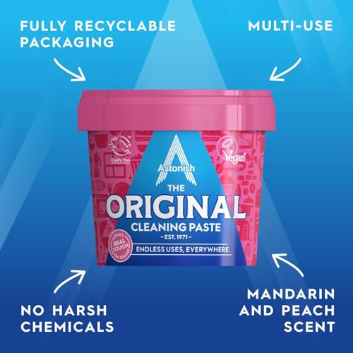 Astonish The Original Cleaning Paste 500g Mandarin Peaches Scent - Multi Surface Stain Remover, Grease Buster, Tough Kitchen Cleaner, Chemical-Free Household Scrub, Bathroom Essential - Image 3