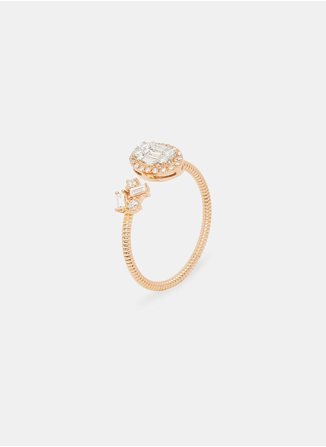 Annaka - 18Kt Rose Gold Ring Studded with Natural Diamonds - Image 1