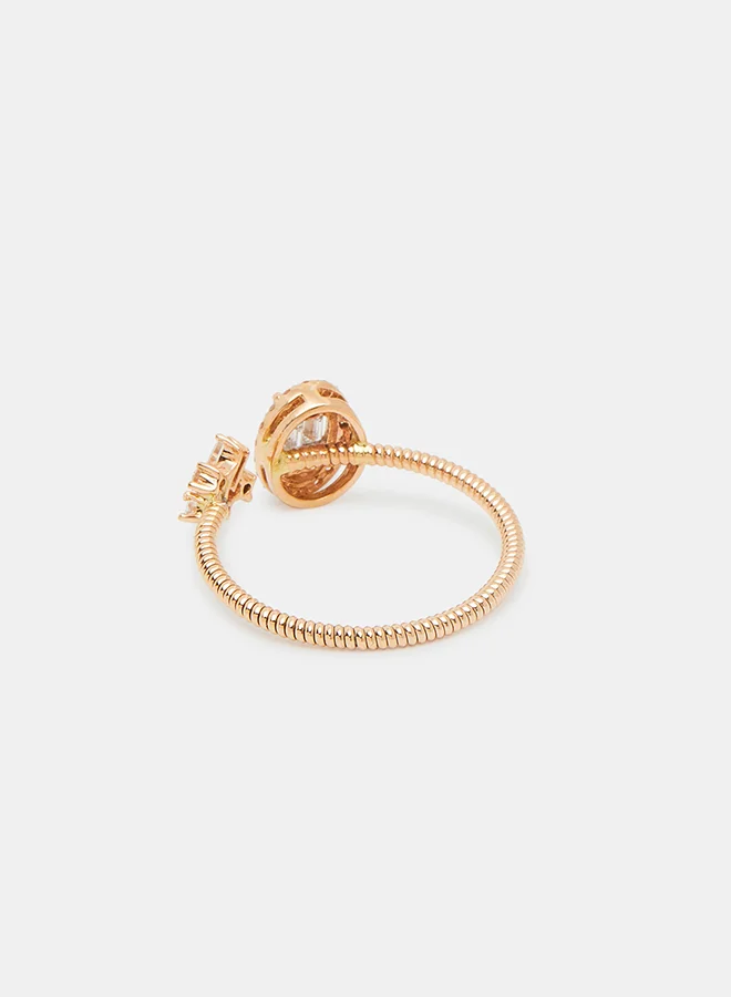 Annaka 18Kt Rose Gold Ring Studded with Natural Diamonds