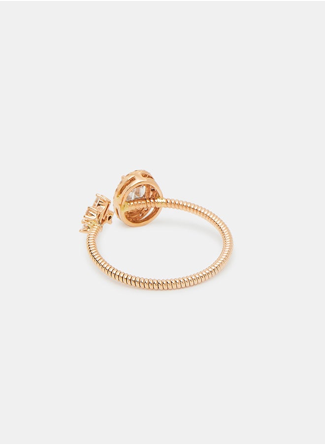 Annaka - 18Kt Rose Gold Ring Studded with Natural Diamonds - Image 1