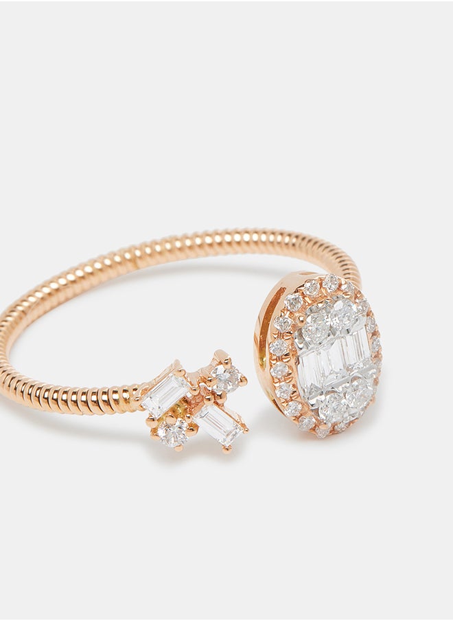 Annaka - 18Kt Rose Gold Ring Studded with Natural Diamonds - Image 1
