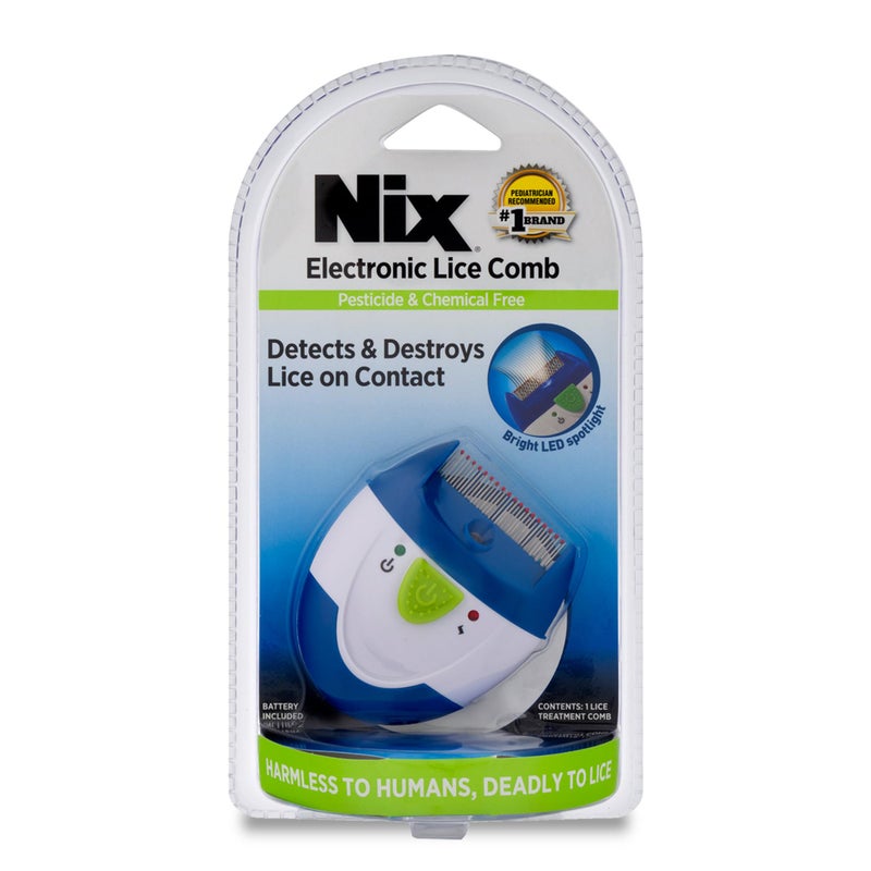 Nix Electronic Lice Comb Instantly Kills Lice Eggs and Removes From Hair