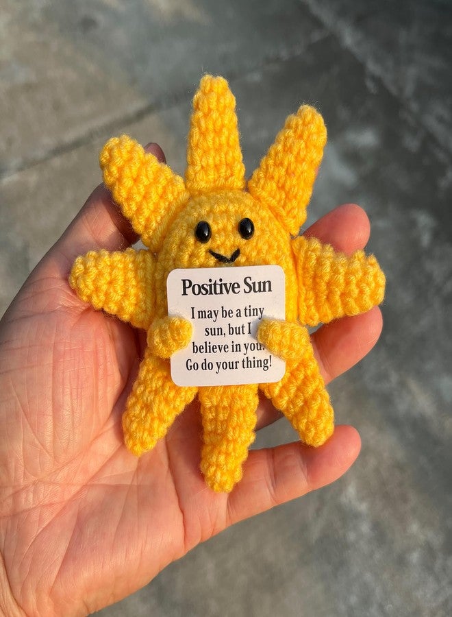 PLWalker Emotional Support Sun Gifts Crochet, Positive Sun Sunshine Cute Funny Cool Office Desk Decor Decorations for Her Women Men (1, Star) - Image 4