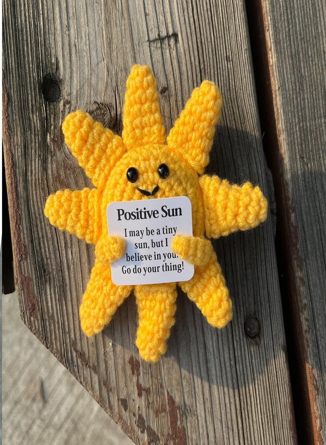 PLWalker Emotional Support Sun Gifts Crochet, Positive Sun Sunshine Cute Funny Cool Office Desk Decor Decorations for Her Women Men (1, Star) - Image 3