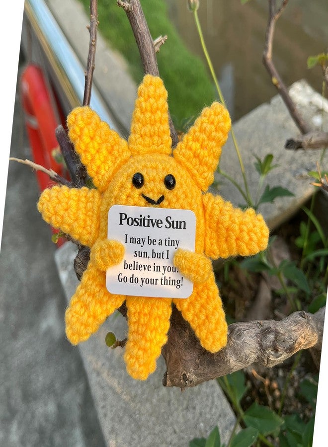 PLWalker Emotional Support Sun Gifts Crochet, Positive Sun Sunshine Cute Funny Cool Office Desk Decor Decorations for Her Women Men (1, Star) - Image 2
