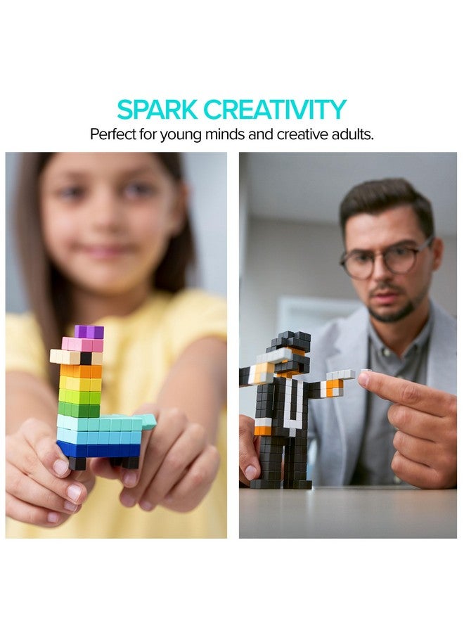 PIXIO Amphibio- Tiny Magnetic Blocks Building Toy In The Pixel Art Style With Free App - 5/16" Plastic Cubes With 6 Magnets Inside - Open Ended Toy - Creativity Toy For Ages 6+ - Image 5
