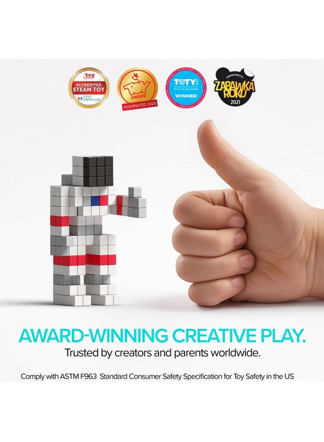 PIXIO Amphibio- Tiny Magnetic Blocks Building Toy In The Pixel Art Style With Free App - 5/16" Plastic Cubes With 6 Magnets Inside - Open Ended Toy - Creativity Toy For Ages 6+ - Image 4