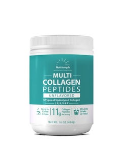Peptides Collagen Powder Organic for Men & Women - Rejuvenate Skin, Hair Growth and Nails – Collegen Protein for Good Joint & Bone Health – Hydrolized 5 Types – 16oz 454g