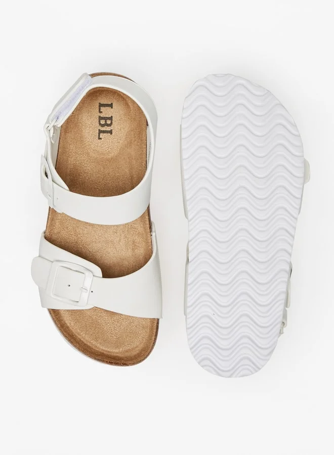 ال بي ال من شو اكسبرس Boy's Buckle Accented Sandals With Hook And Loop Closure