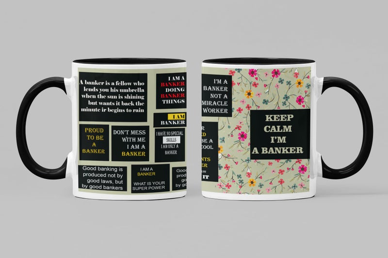 TAJNAN "Keep Calm I'm a Banker Ceramic Coffee Mug – Funny Banker Quotes Mug – 11oz Motivational Banking Gift for Professionals & Office Desk - Image 1