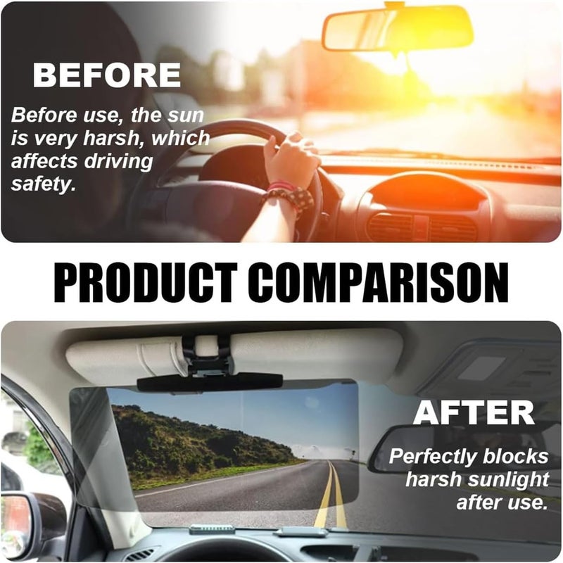 JCZD Sun Visor for Car, Adjustable Anti-Glare Car Sun Visor Extender, Protects from Sun Glare, Snow Blindness, and UV Rays for Safety Driving, Suitable for Cars, Trucks, SUVs (2PCS) - Image 4