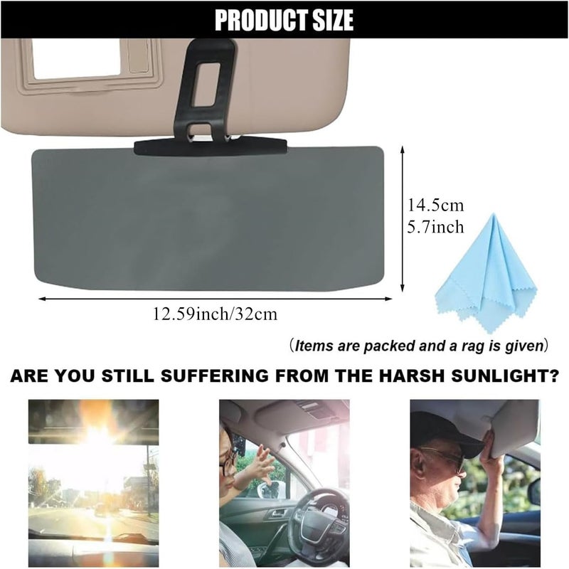 JCZD Sun Visor for Car, Adjustable Anti-Glare Car Sun Visor Extender, Protects from Sun Glare, Snow Blindness, and UV Rays for Safety Driving, Suitable for Cars, Trucks, SUVs (2PCS) - Image 2