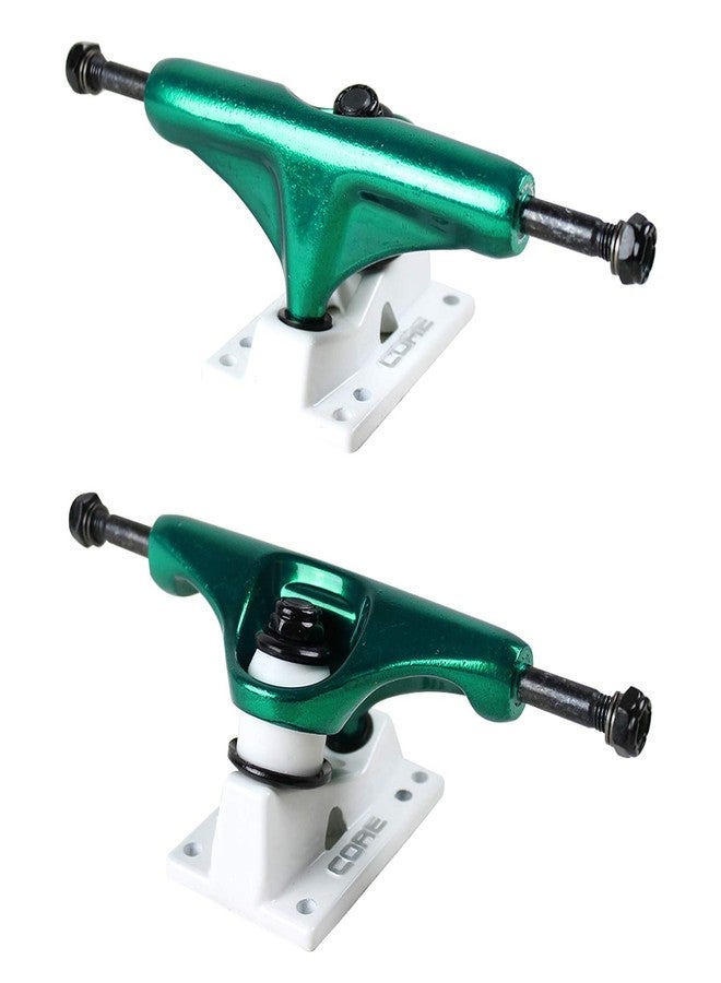 Core Skateboard Trucks 5.25 (8.0") Black/White Base, Premium Bushings - Image 2