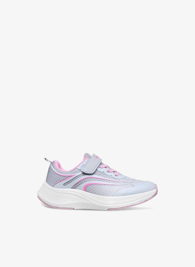 Kappa Girls' Textured Sports Shoes with Hook and Loop Closure - Image 1