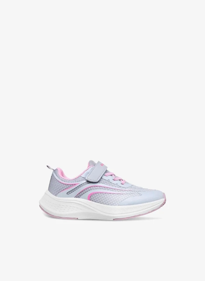 Kappa Girls' Textured Sports Shoes with Hook and Loop Closure