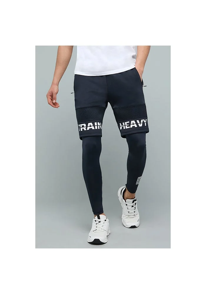 أر أند بي Typography Print Trackpants With Drawstring Waist