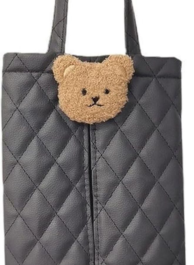 Black Hanging Car Tissue Box Holder Pouch Fun Backseat Organizer For Kids And Family - Image 1