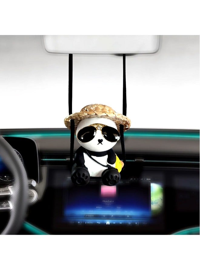 Generic Grass Lined Sunglasses Panda Decoration  - Image 2