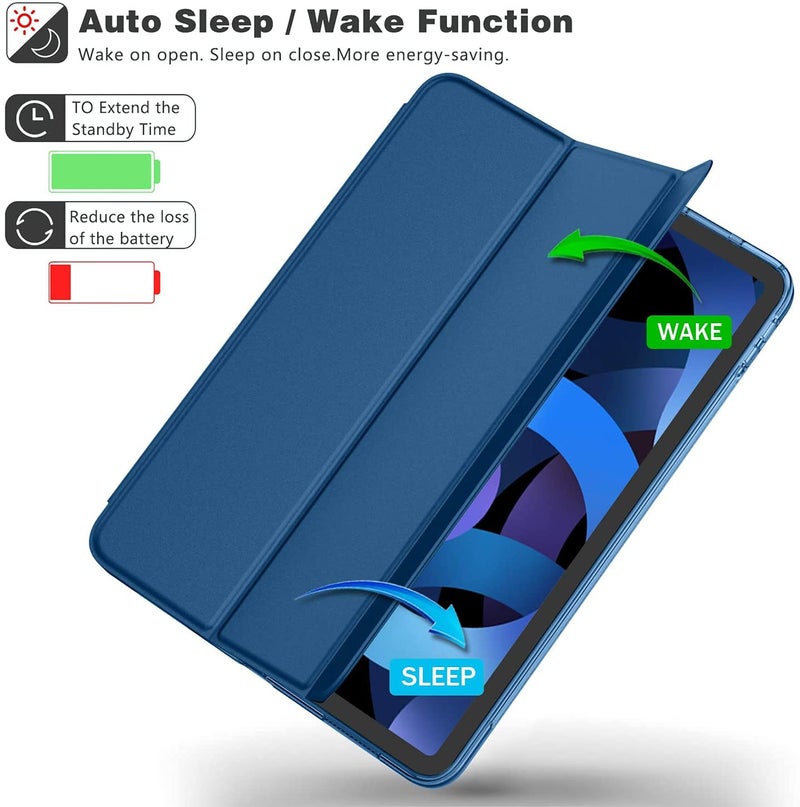 ProElite Case Cover for iPad Air 11 Inch M4/M3/M2 2026/2025/2024, Air 5th/4th Generation Case 10.9 Inch, Slim Hard PC Translucent Back Shell Smart Cover Fit iPad Air Case with Stylus Pen, Dark Blue - Image 3