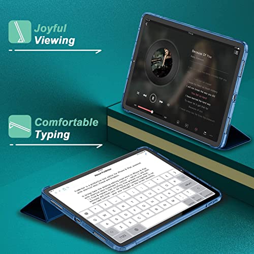 ProElite Case Cover for iPad Air 11 Inch M4/M3/M2 2026/2025/2024, Air 5th/4th Generation Case 10.9 Inch, Slim Hard PC Translucent Back Shell Smart Cover Fit iPad Air Case with Stylus Pen, Dark Blue - Image 4