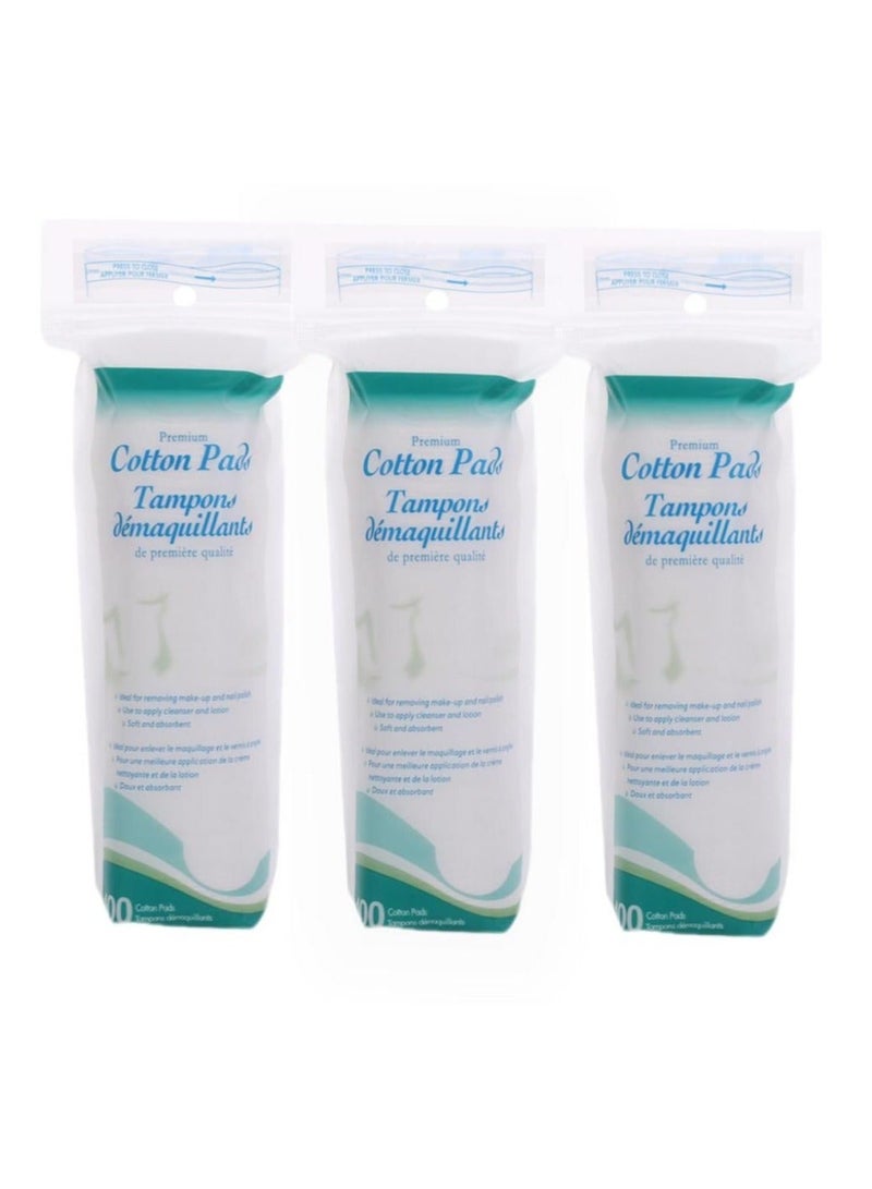 Premium Pinhole Lock Edge Makeup Removal Cotton Pads, Suitable For Eye And Lip Makeup Removal And Skin Cleaning 100 Pieces * 3 - Image 1