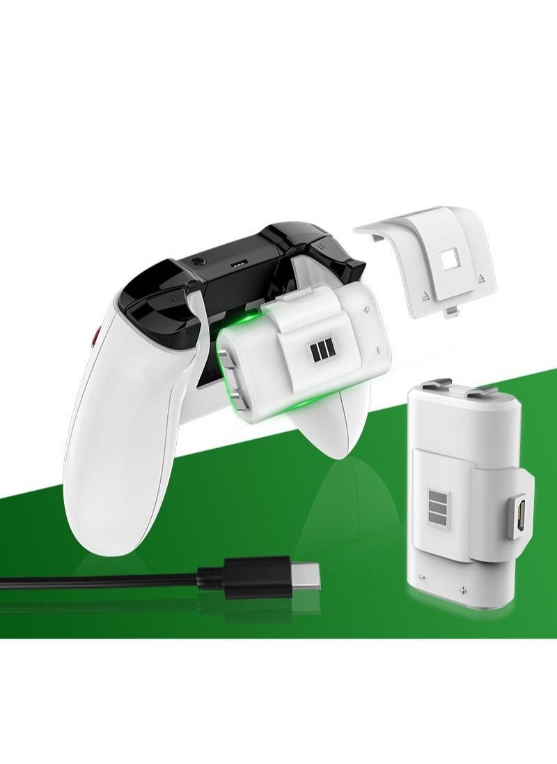 AOLION - Battery Pack Compatible with Xbox One/Xbox One S/Xbox Elite/Xbox Series S/X Gamepads, 2 Rechargeable Packs Charging Cable and 4 Covers - Image 1