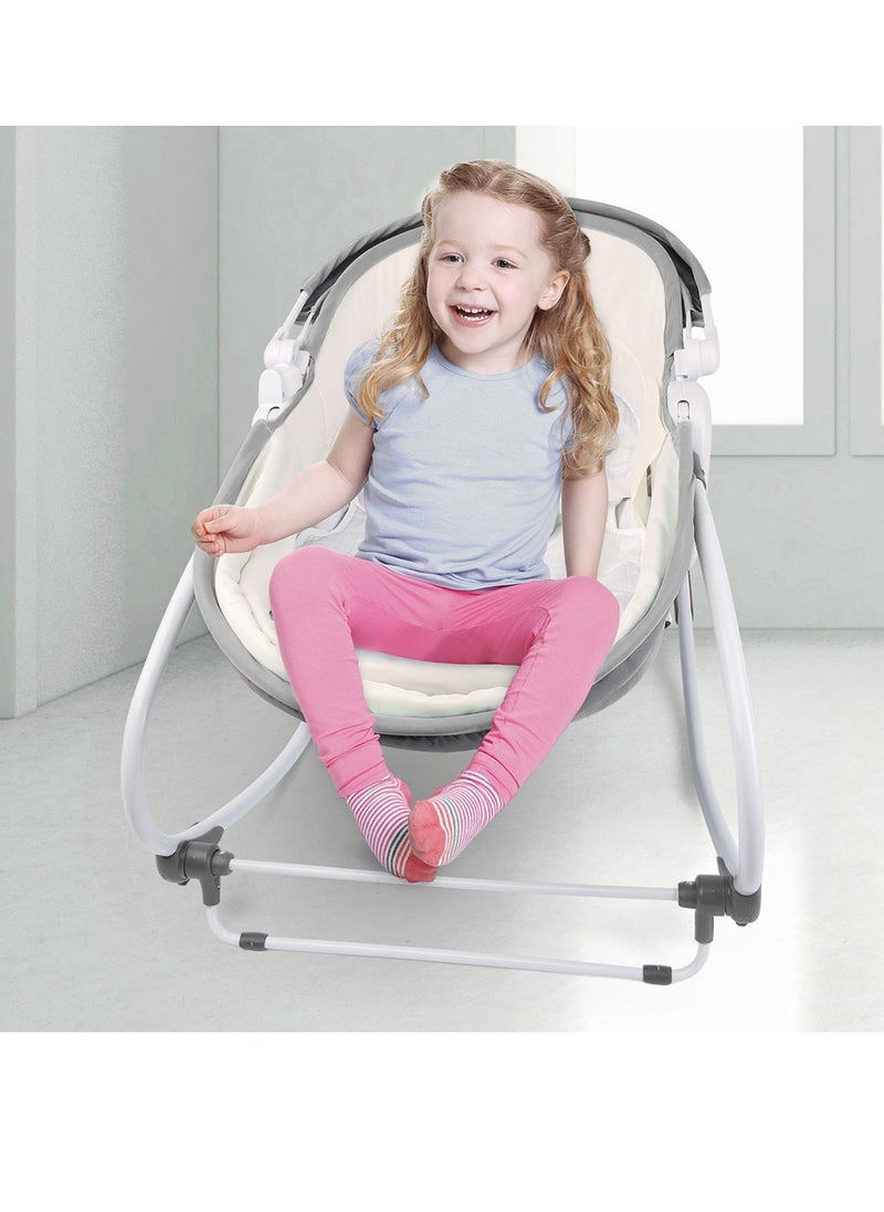 TEKNUM - 5 in 1 Cozy Rocker Bassinet with Canopy And Mosquito net - Grey - Image 1