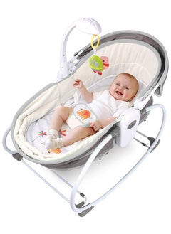 TEKNUM 5 in 1 Cozy Rocker Bassinet with Canopy And Mosquito net - Grey  - Image 2