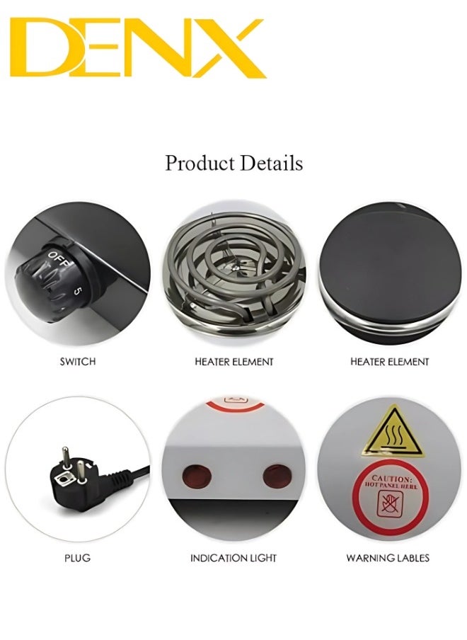 Denx - Double coil hot plate , Hot Plate, 2000W Electric Double Burner Portable Coil Heating Hot Plate Stove, 220V Lightweight Stainless Steel Countertop Stove for Kitchen Dorm Camping - Image 1