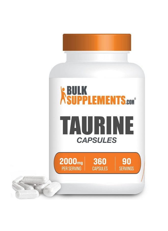 BulkSupplements - Taurine Capsules Taurine Supplement Amino Acid Supplement 4 Taurine 500Mg Capsules Per Serving (2000Mg) Taurine Pills 90Day Supply (360 Capsules) - Image 1