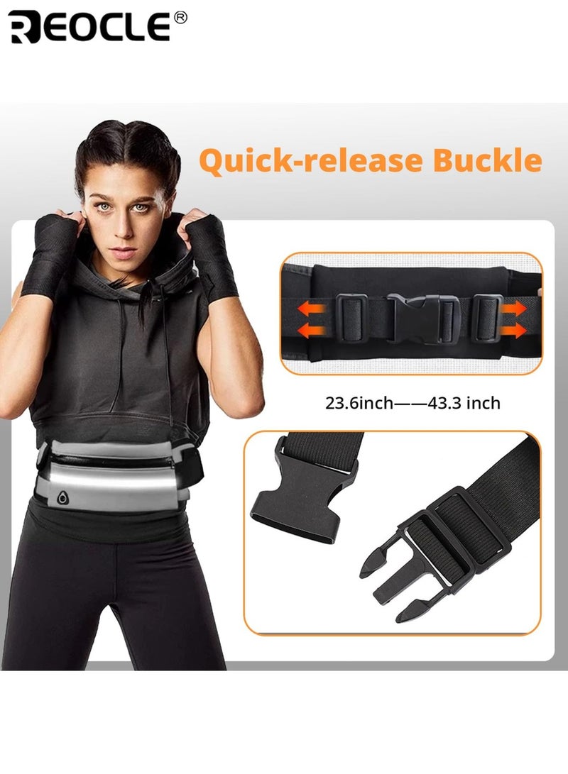 ريوكل حقيبة خصر رياضية خارجية بسعة كبيرة إغلاق بسحاب متين حزام قابل للتعديل تصميم متعدد الجيوب مادة نايلون مثالية للجري ركوب الدراجة التنزه واللياقة - Image 3