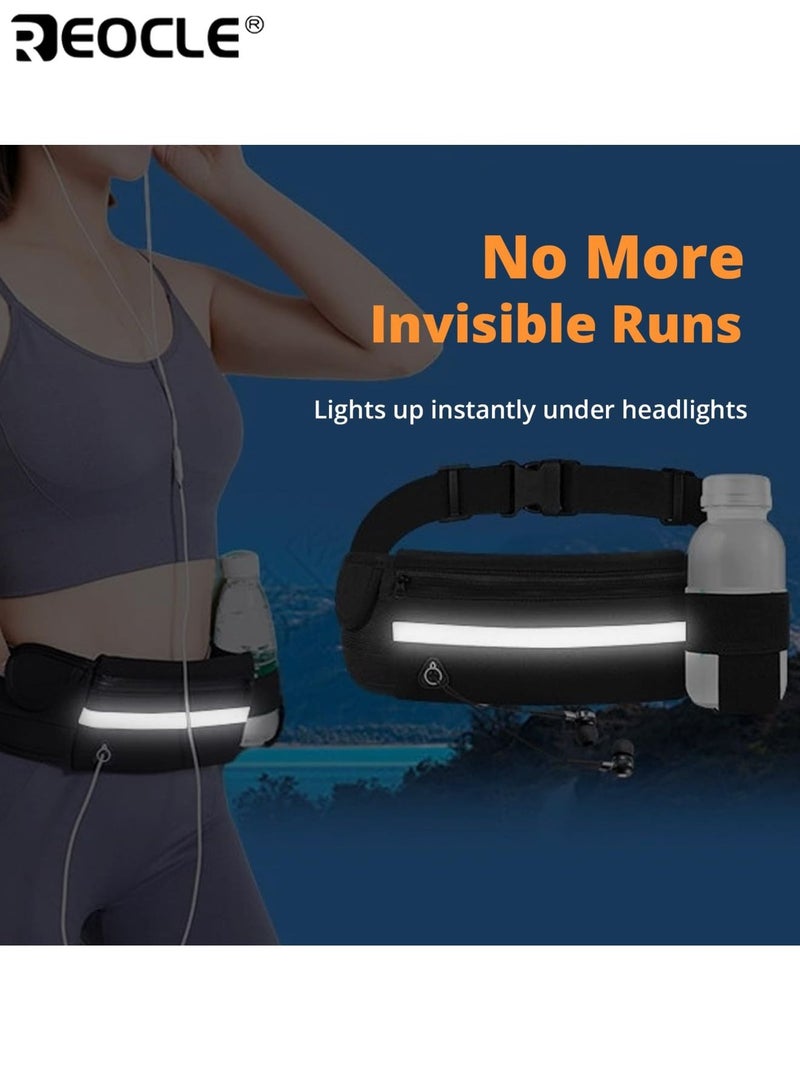 ريوكل حقيبة خصر رياضية خارجية بسعة كبيرة إغلاق بسحاب متين حزام قابل للتعديل تصميم متعدد الجيوب مادة نايلون مثالية للجري ركوب الدراجة التنزه واللياقة - Image 4