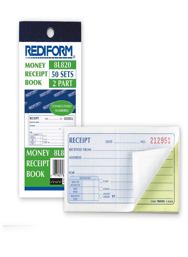 Rediform Small Money Receipt Book, Two-Part Carbonless, 2.75 x 5, 50 Forms Total - Image 3