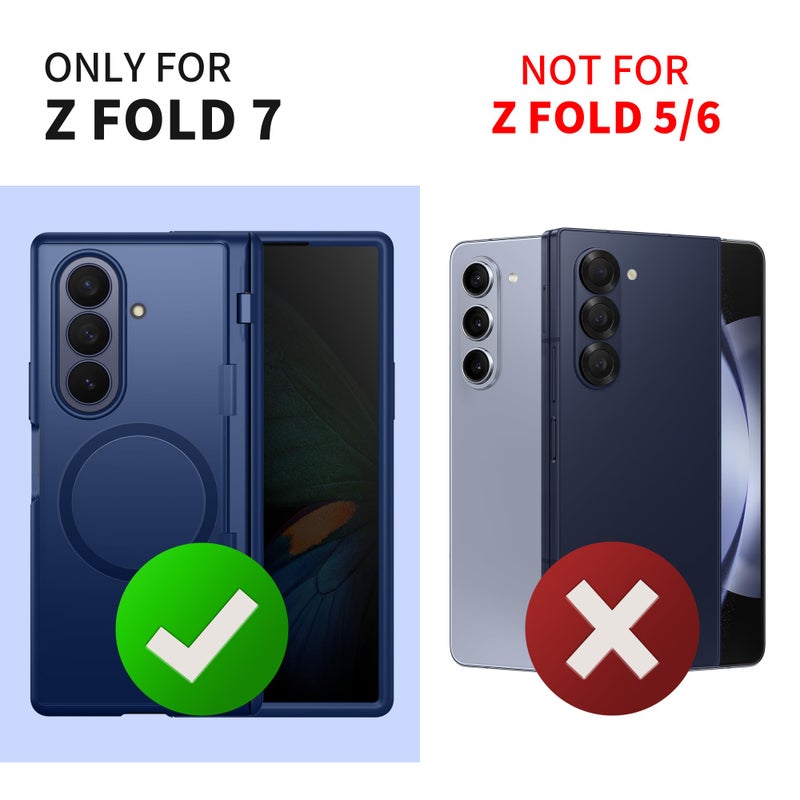 MOBOSI for Samsung Galaxy Z Fold 7 Case with Privacy Screen Protector, [Compatible with Magsafe], [Built-in Kickstand & Full Body Hinge Protection] Magnetic Slim Phone Case for Z Fold7, Blue - Image 5