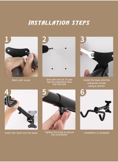HomarKet Adjustable Bicycle Wall Mount Hook MTB Road Bike Rack Wall Hanger Hooks Holder for Garage Indoor Bike Storage Repair Stand  - Image 5